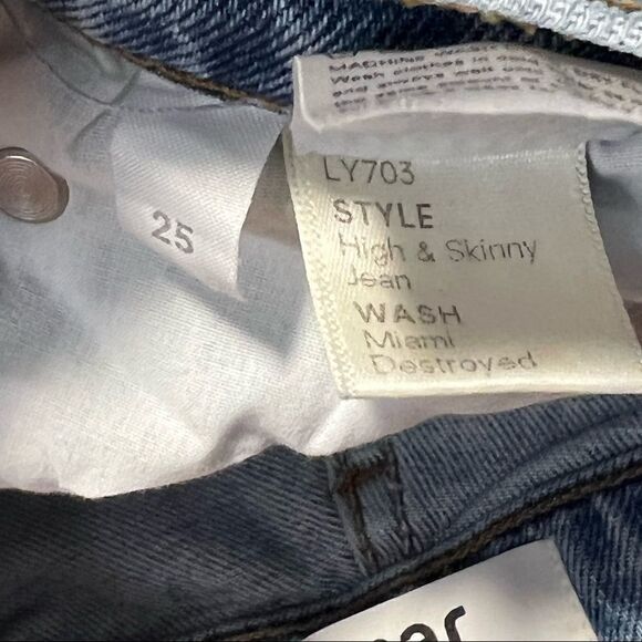 Reformation Jeans High & Skinny Jean in Miami Destroyed Wash 25 - Picture 7 of 12